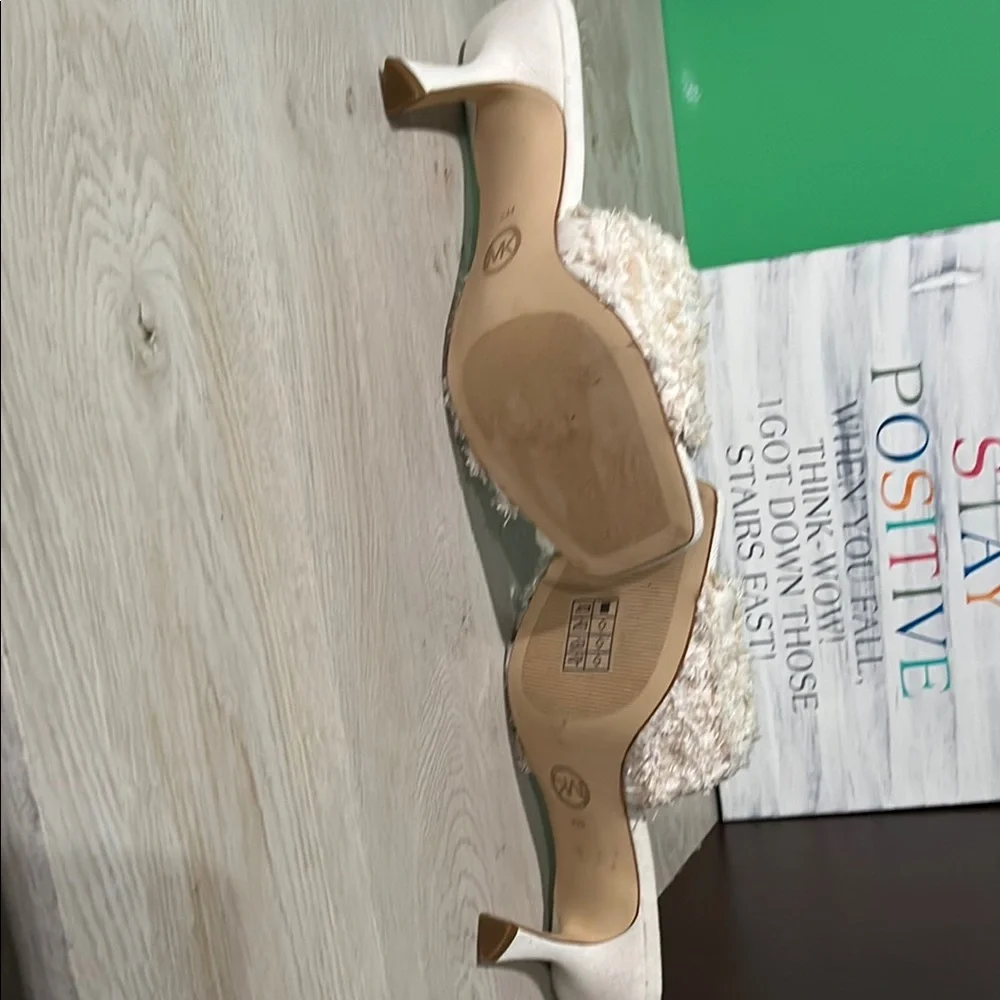 Michael Kors Cream Quilted Heeled Sandals size 6